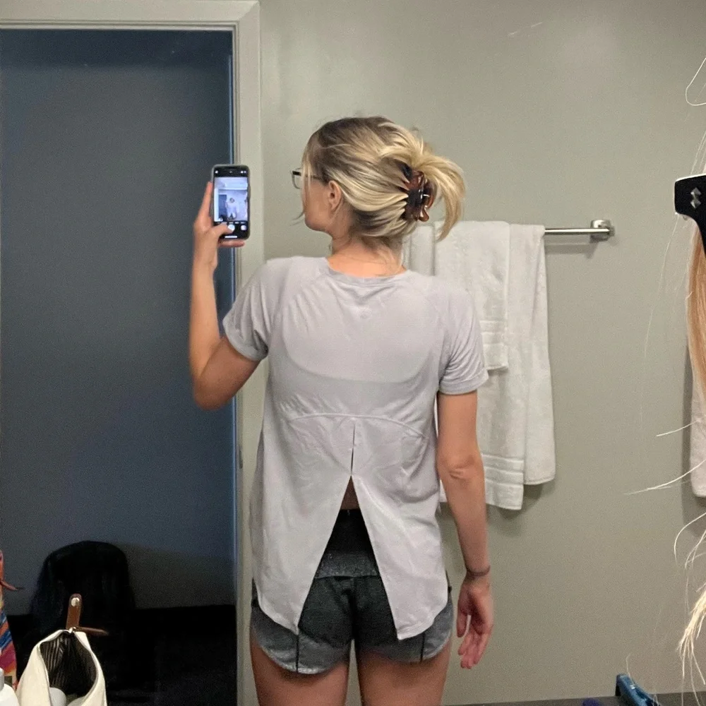 Lululemon Open Up Tie Back Tee - Lavender - Picture 3 of 5
